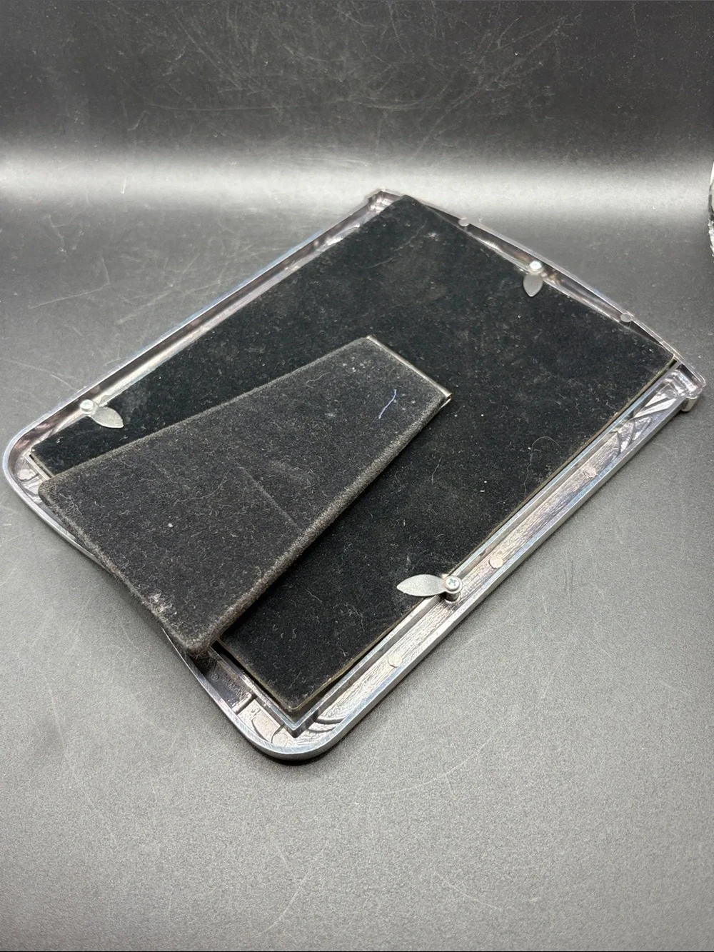 Vintage Art Deco Style Silver Tone Metal Picture Frame Photo Display